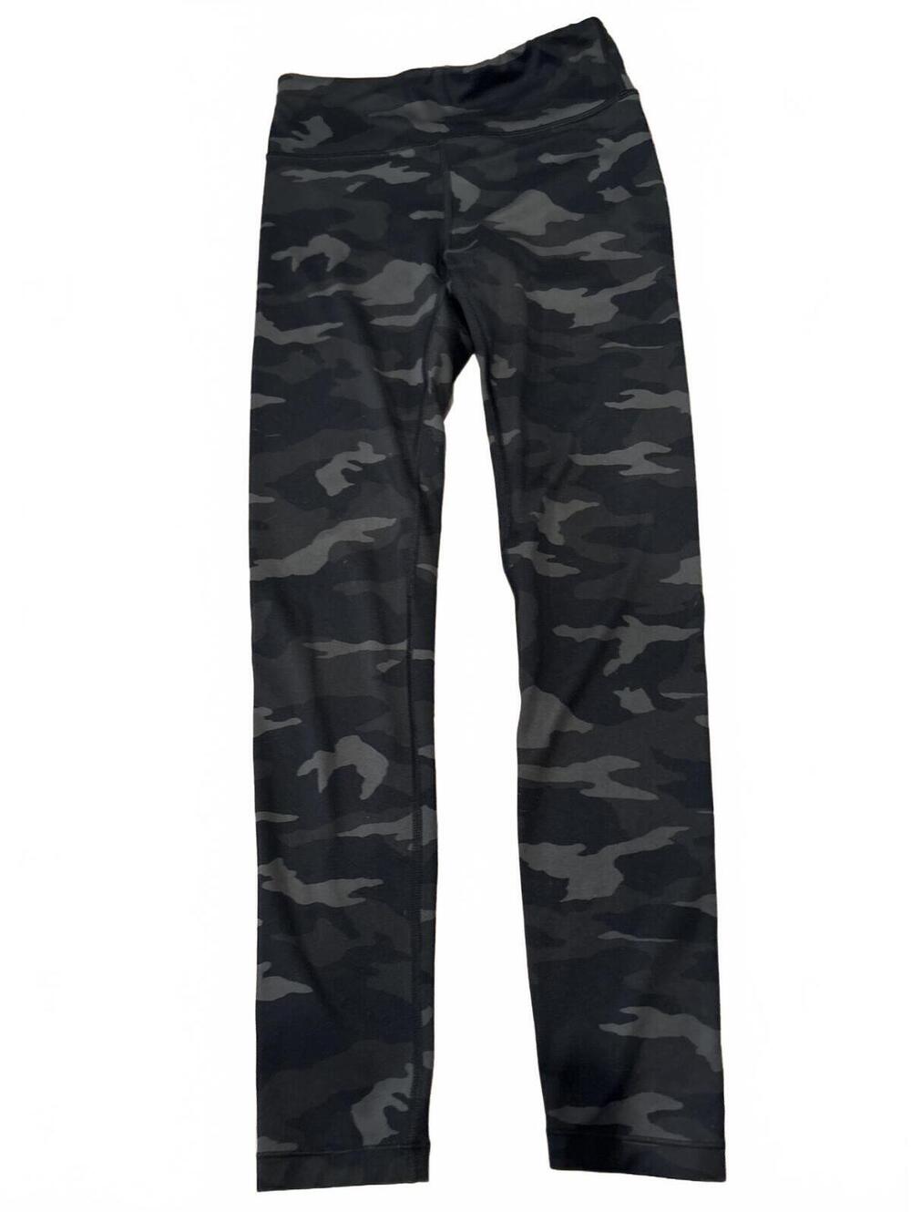 Athleta Girl Black Gray Camo High Rise Leggings Girls Size 12